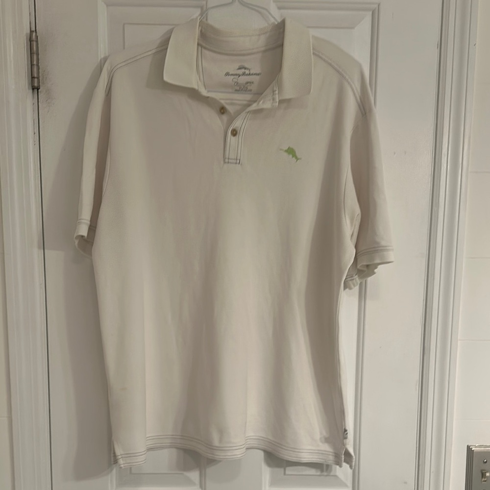 Tommy Bahama Cream Polo Shirt Classic Style